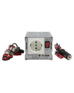 HQ Omvormer 12 - 230 V 300 W schuko en USB